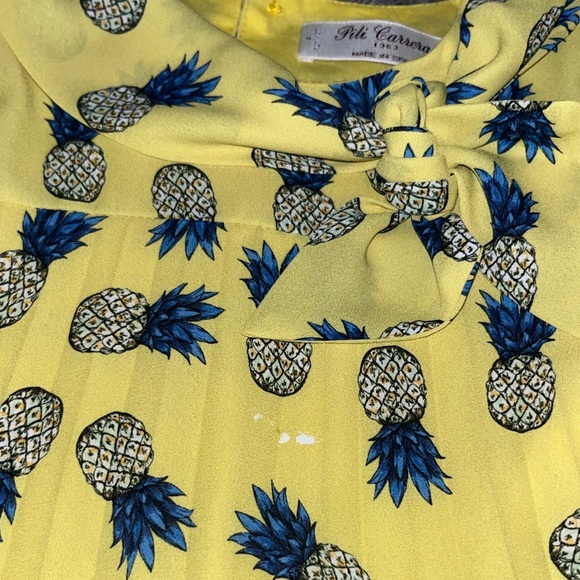 Girls Toddler 4T Pili Carrera Pleated Pineapple Print Dress - Picture 4 of 5